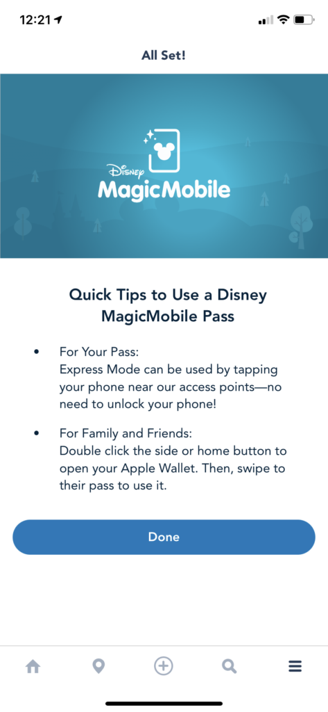 set up Disney MagicMobile on iPhone