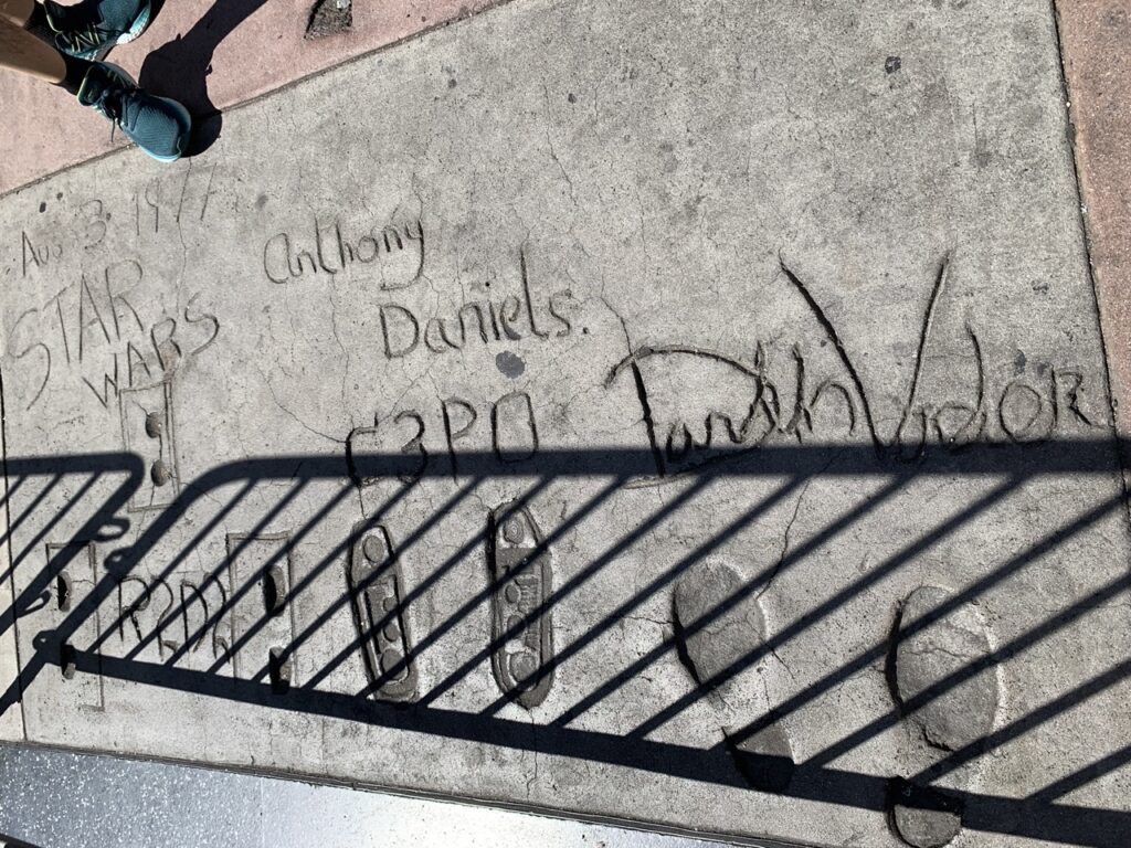 Celebrity handprints at the Hollywood Walk of Fame