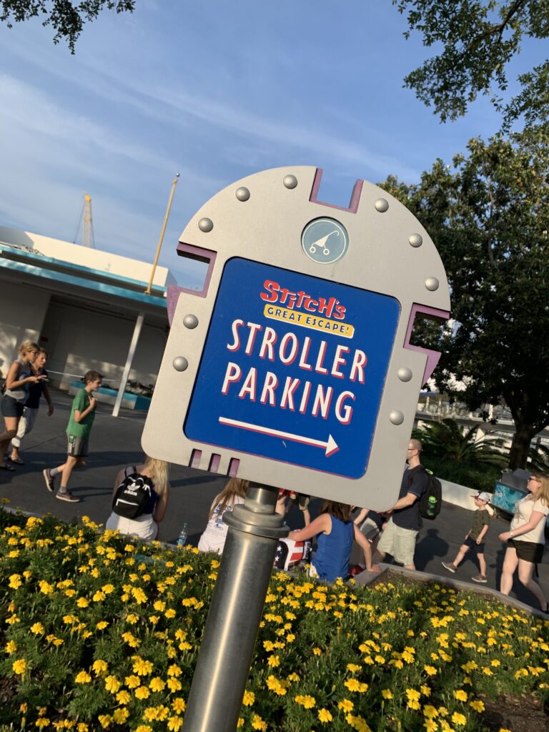 stroller parking sign magic kingdom